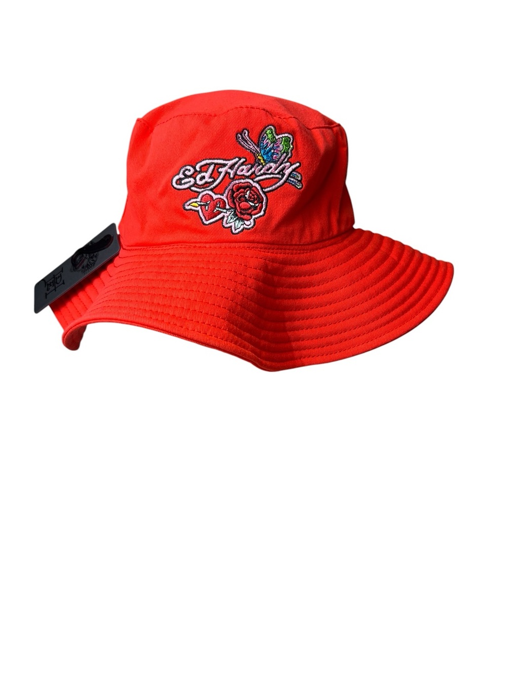 Ed Hardy NWT Floral Butterfly Patch RedWomens OS Bucket Hat